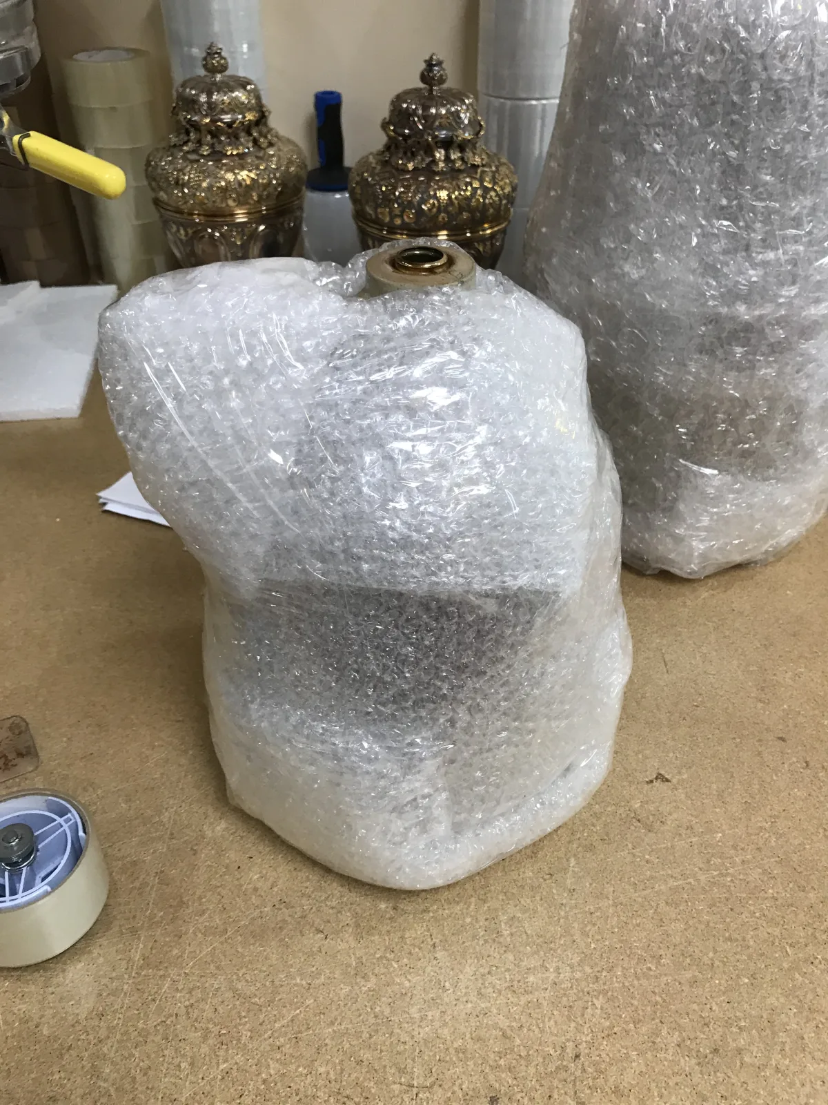 Fragile decorative pieces individually wrapped