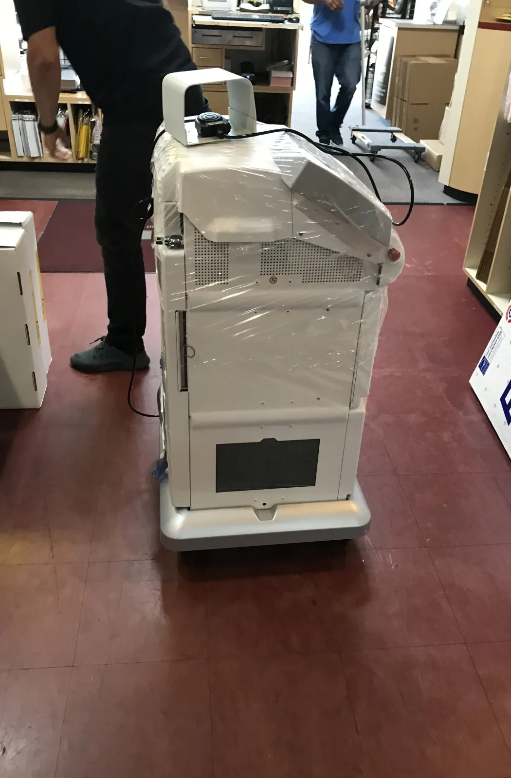 Specialty equipment before custom protective packing