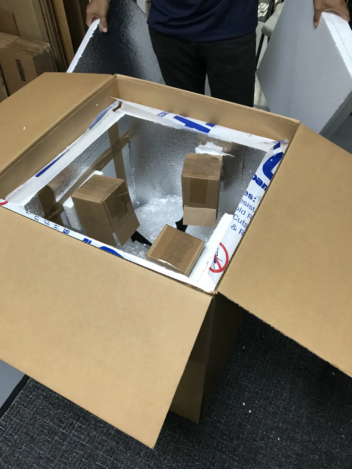 Custom foam cavity built inside a shipping carton
