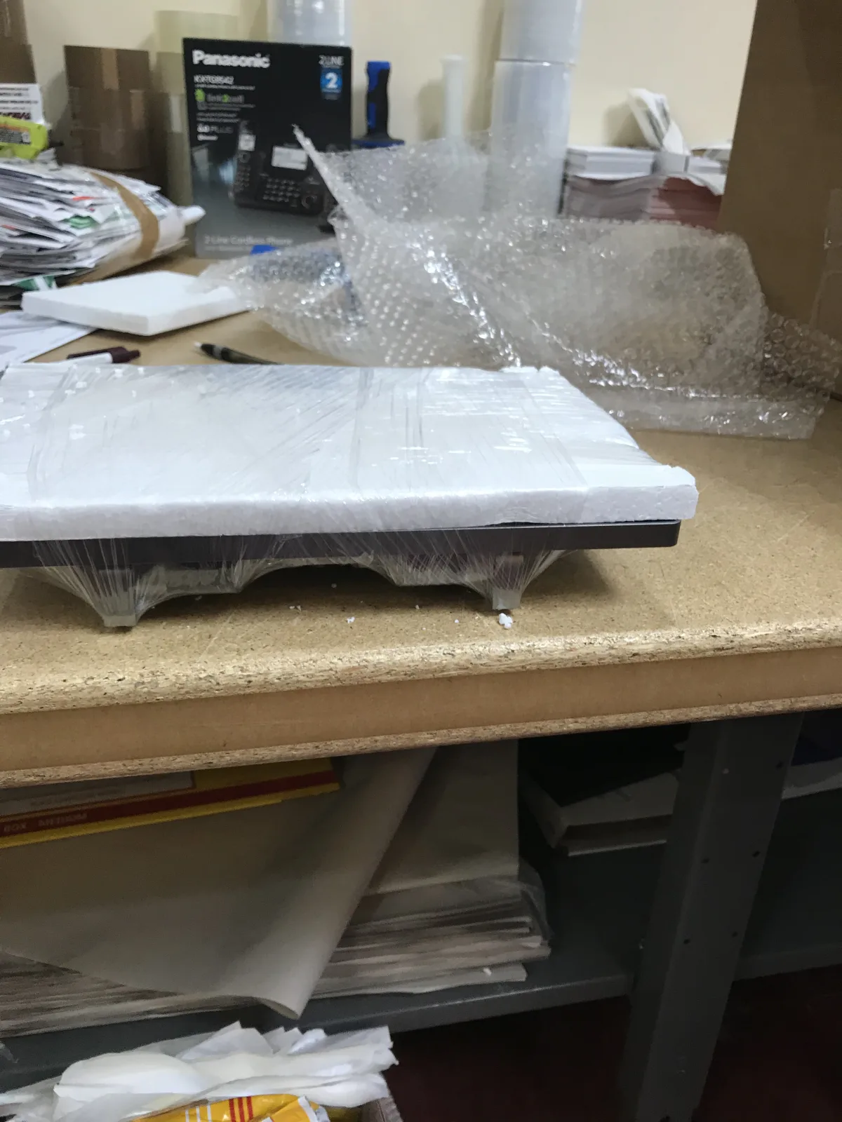 Foam protection being measured and prepared
