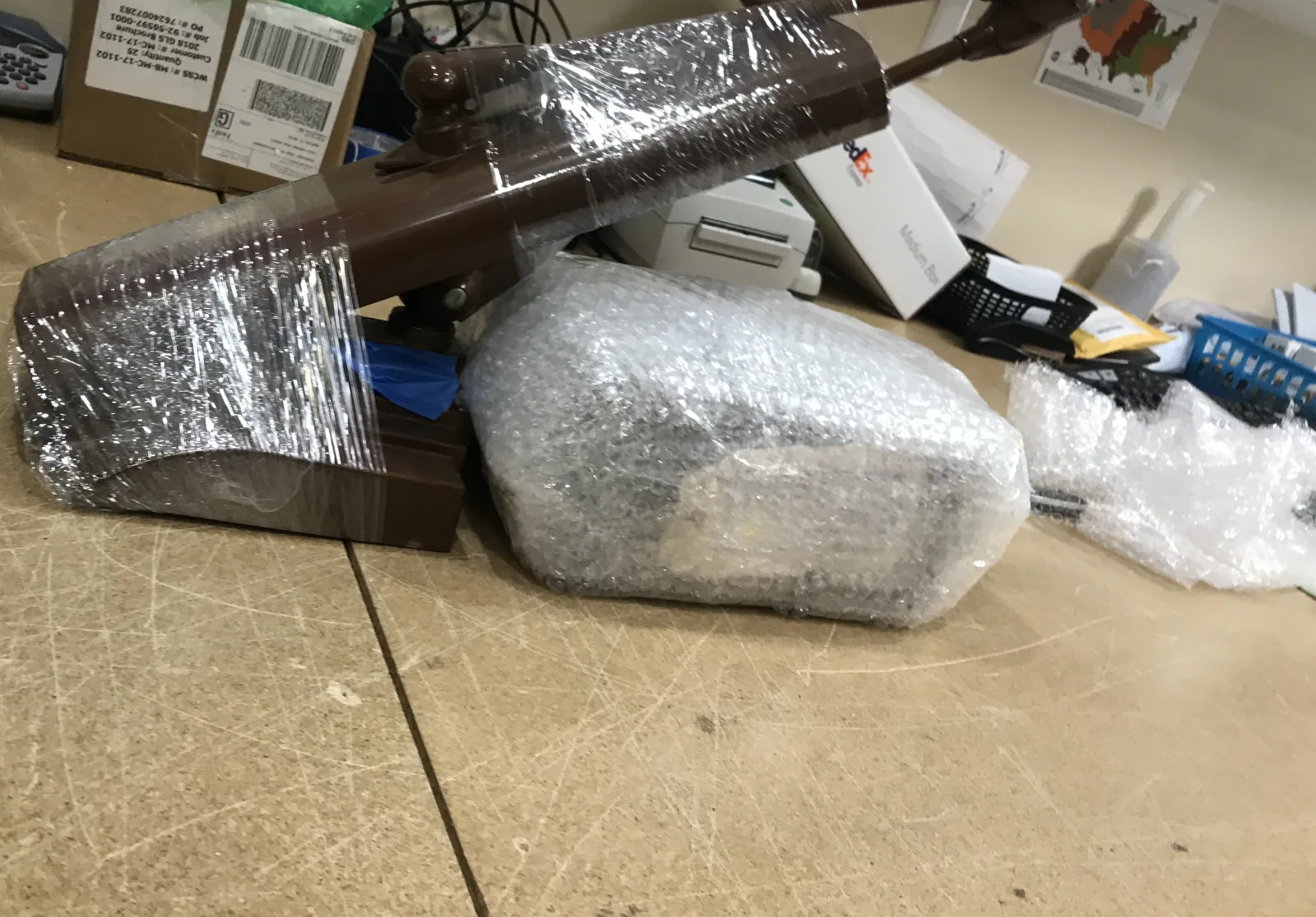 Specialty items individually wrapped for pickup and shipping preparation